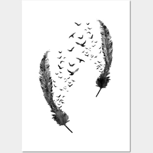 Birds feather Posters and Art